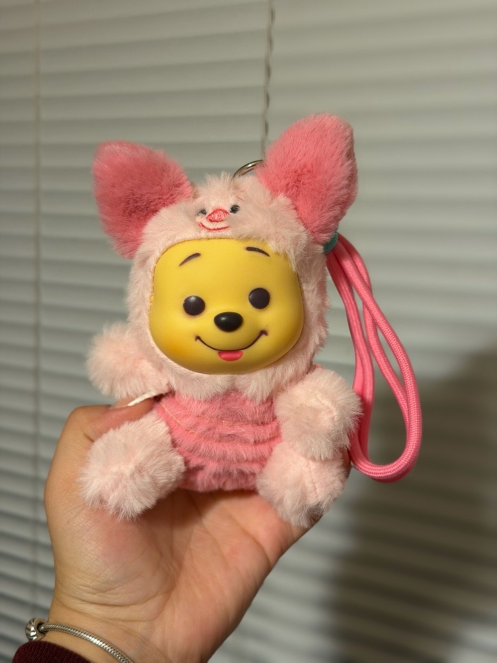 Pink Plush Winnie-the-Pooh Keychain